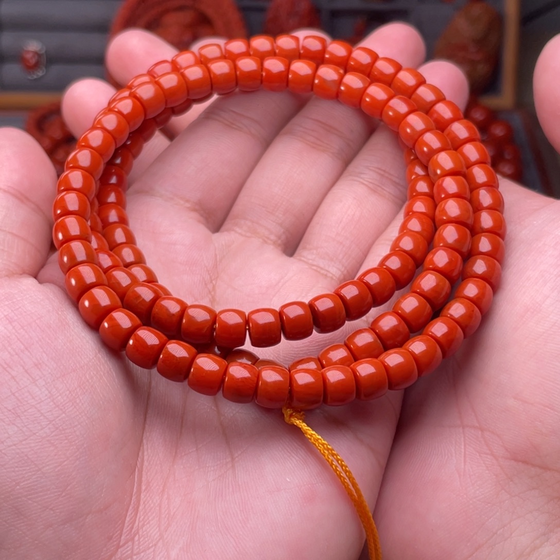 南红玛瑙未镶嵌配饰卡7mm精工瓦西直切108