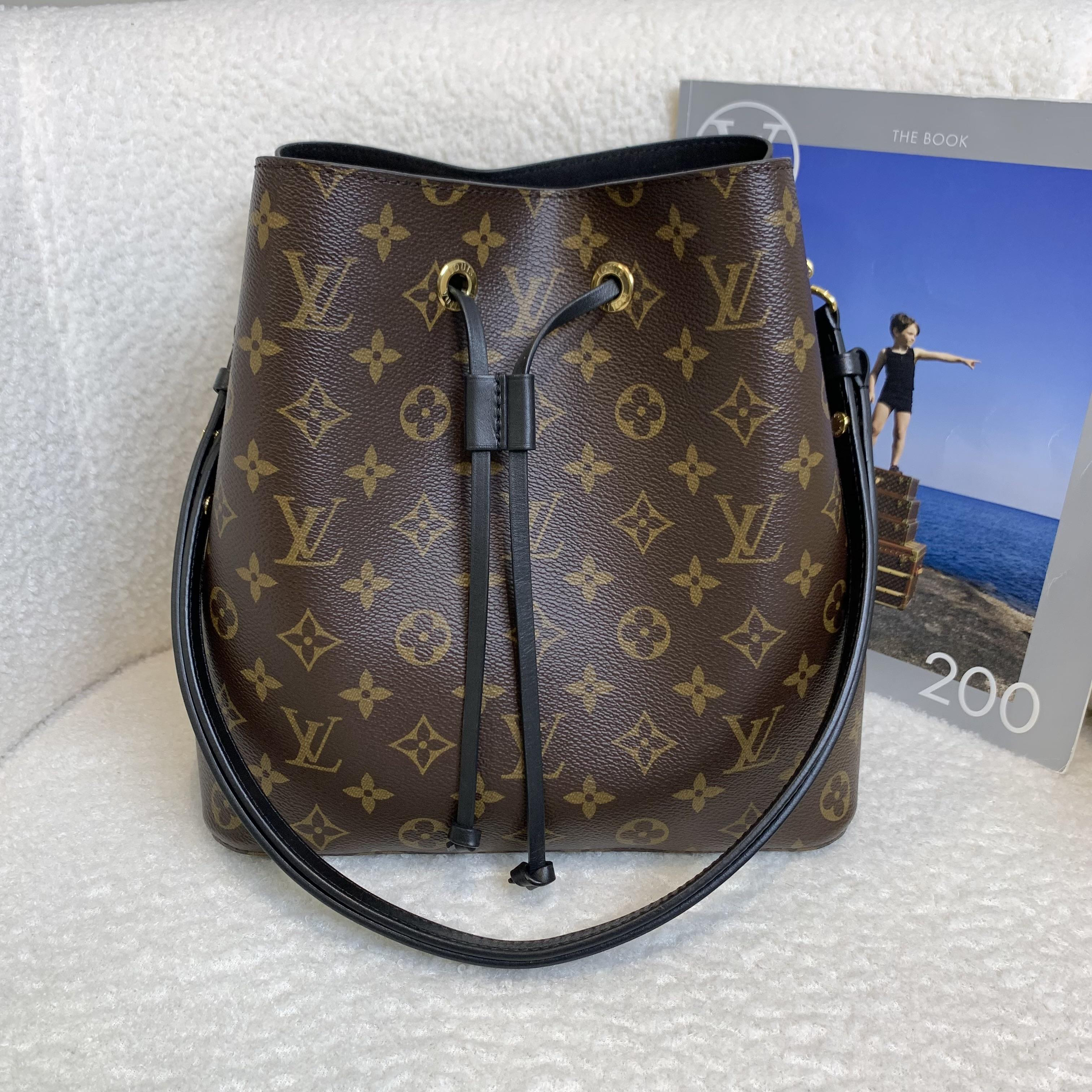95新 LouisVuitton/路易威登 壹臻/老花黑水桶包/76623078 