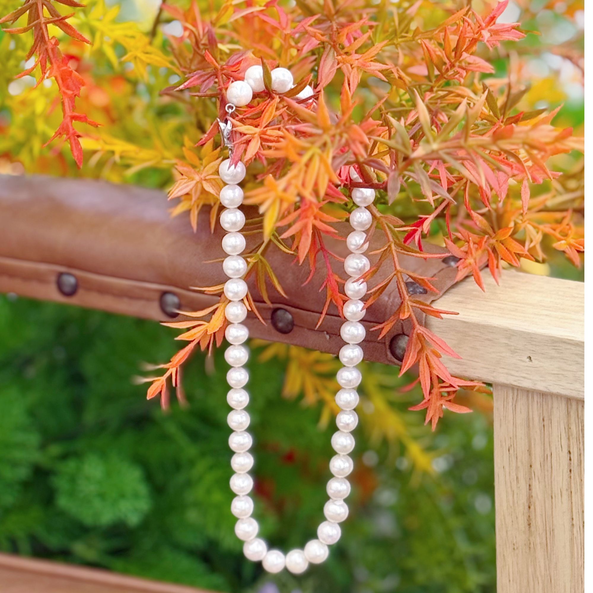 【晓艾珍珠】淡水无核珍珠项链 9-10mm S925银 X714