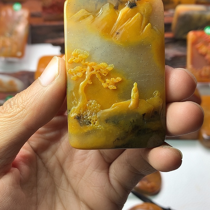 石英质玉（黄龙玉）未镶嵌手玩