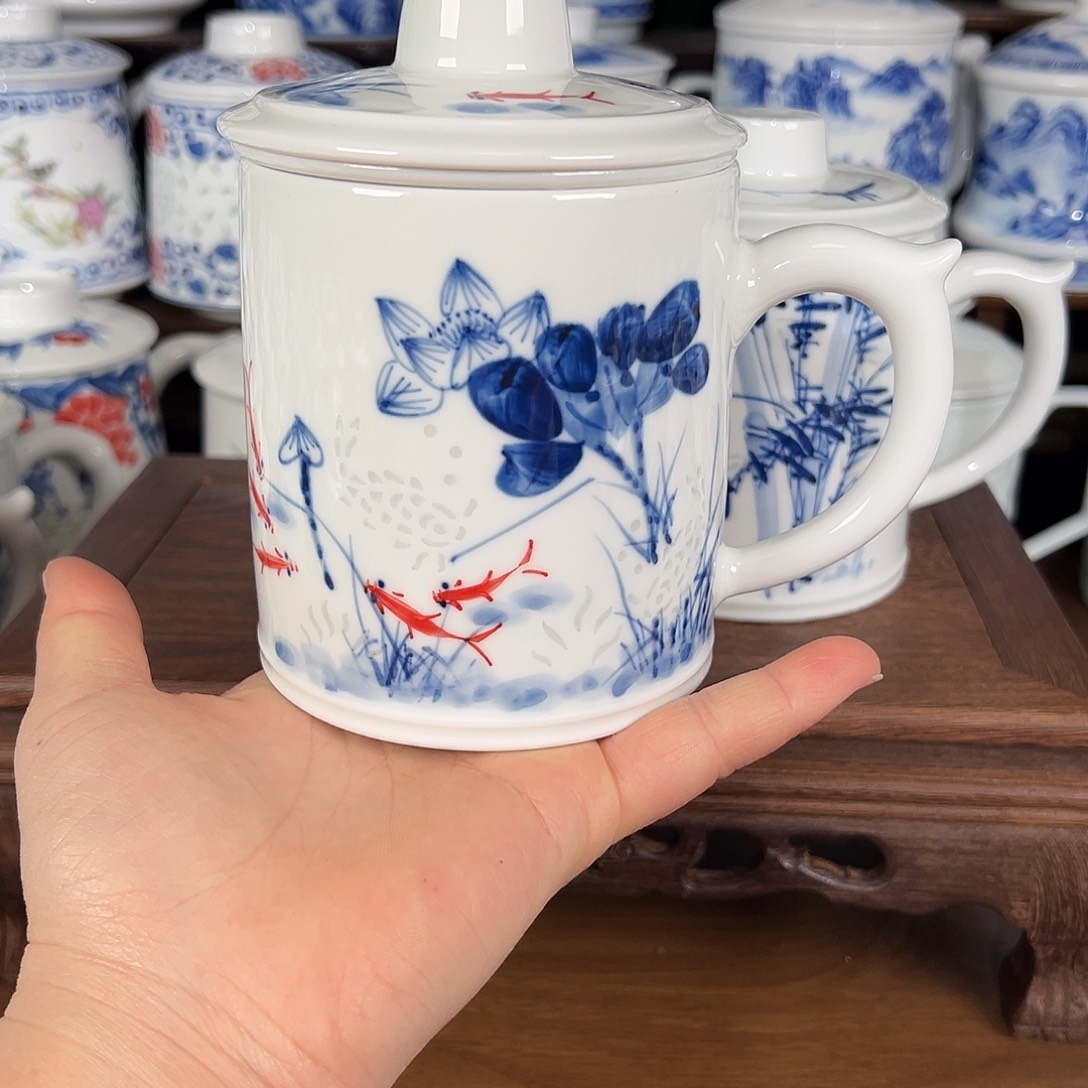 景德镇高温陶瓷办公杯家用