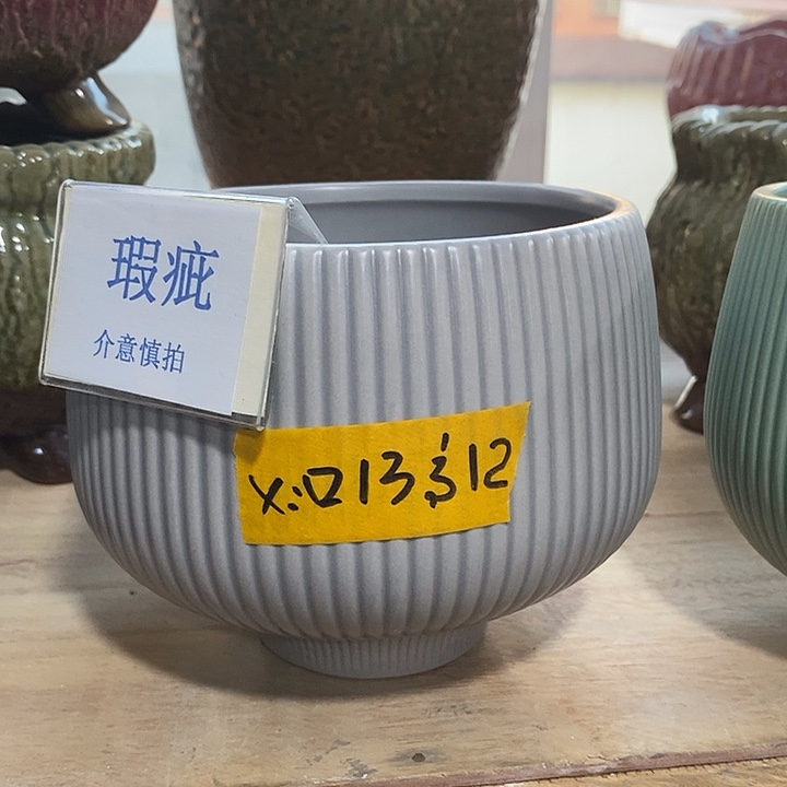 紫砂花盆多肉植物盆瑕疵有孔