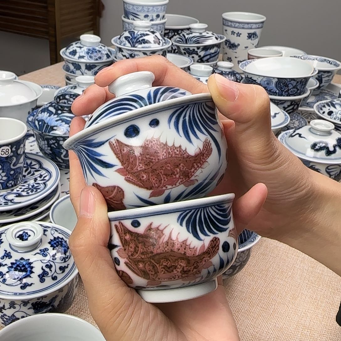 鹏*景德镇手工手绘茶器