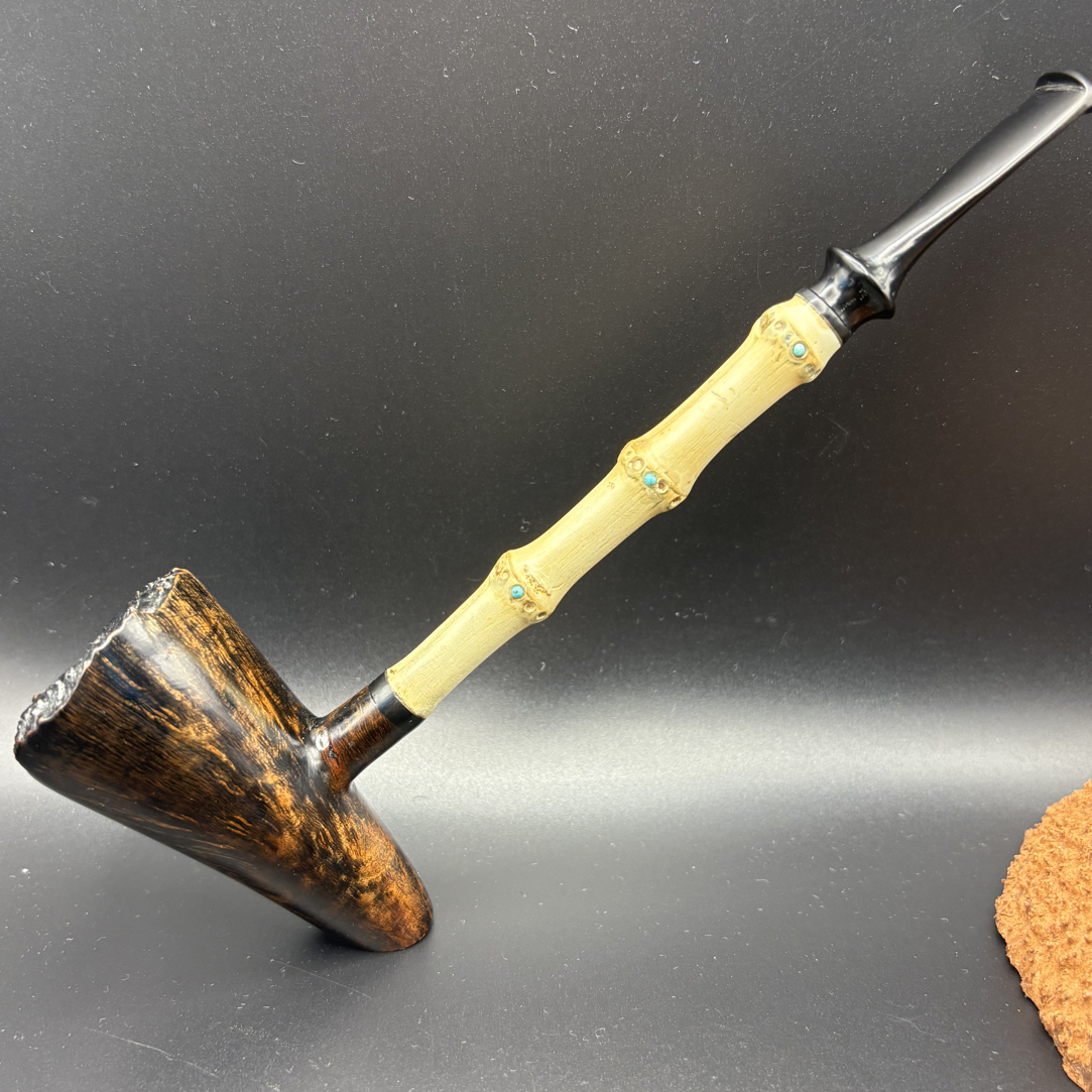 《瓏斗》手工制作石楠木烟斗瘤皮竹节盾牌