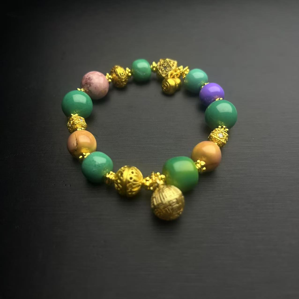 ZBG1382菱镁矿多宝手串(天然珠宝多样性发其一）