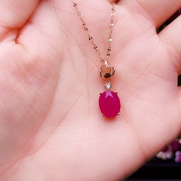 颈饰红宝石银S925镶嵌