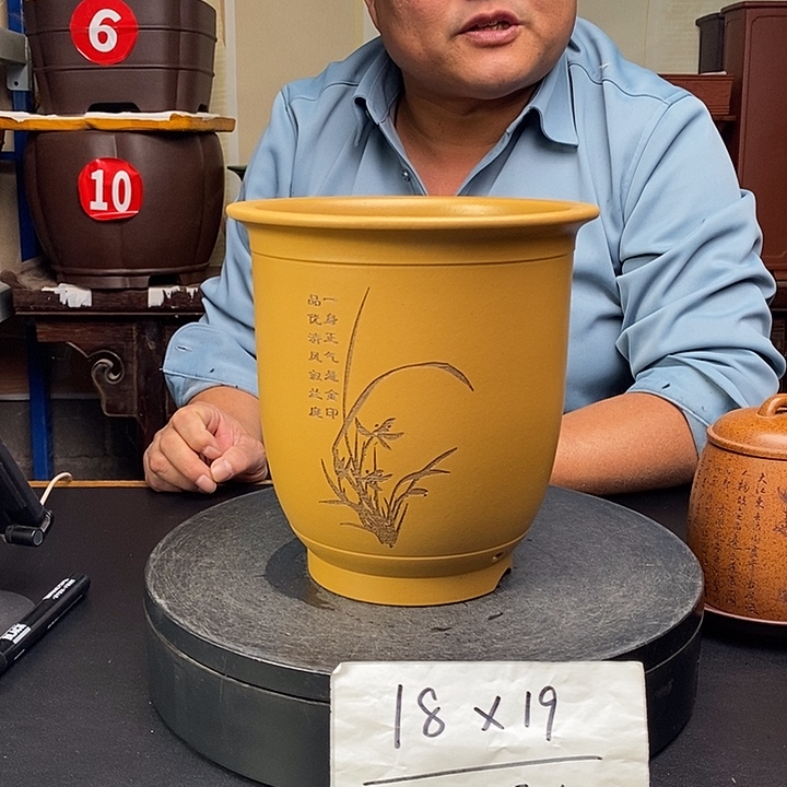 紫砂花盆货号一只ZZJ16