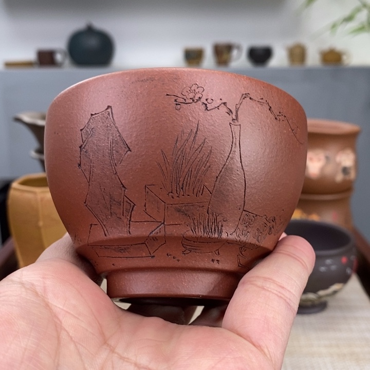 紫砂茶杯宜兴紫砂主人杯