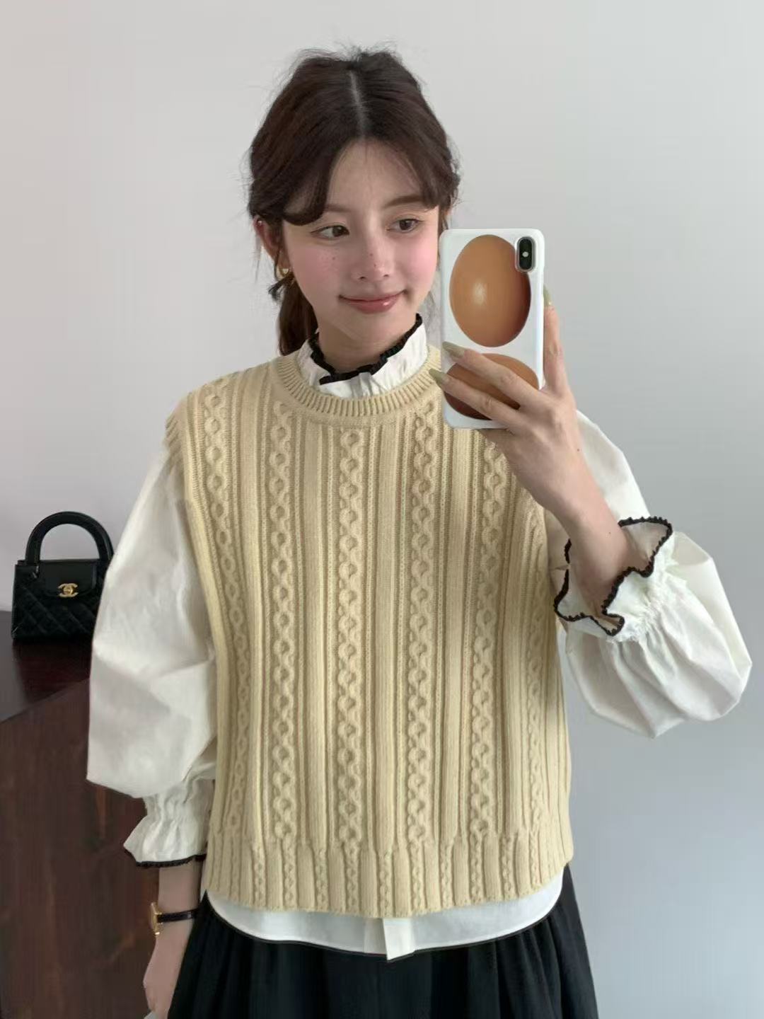 【A2在韩国】东大门egg无袖针织马甲《NO退NO换》