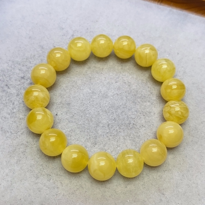 蜜蜡裸石未镶嵌手串