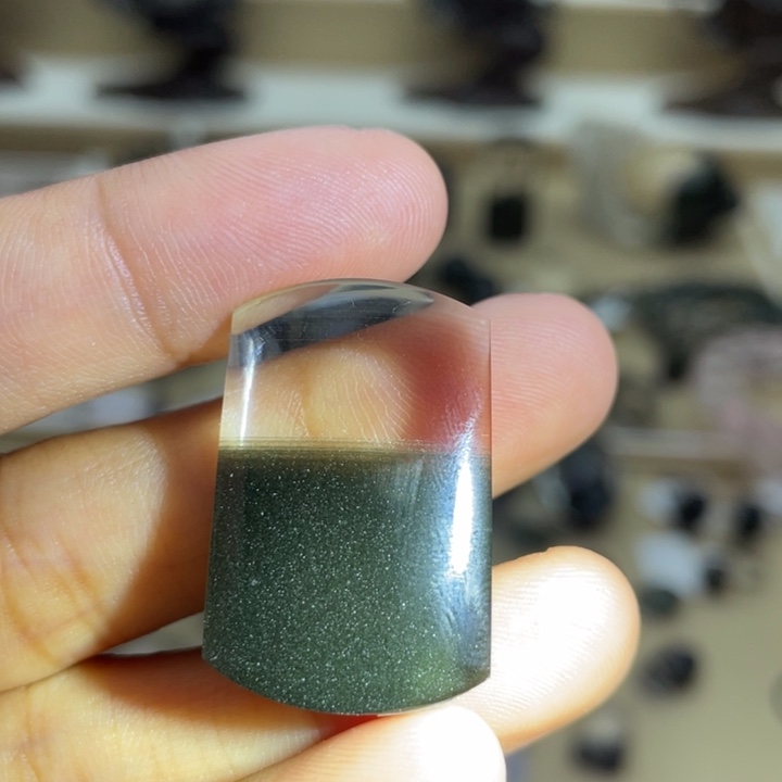 颈饰未镶嵌水晶绿幽灵聚宝盆无事牌定制