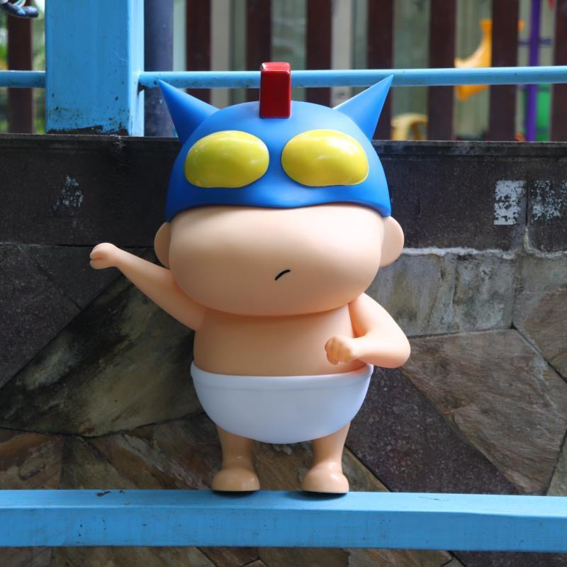 (高品质）搪胶材质大号发光眼睛内裤小新动感超人蜡笔小新摆件送礼