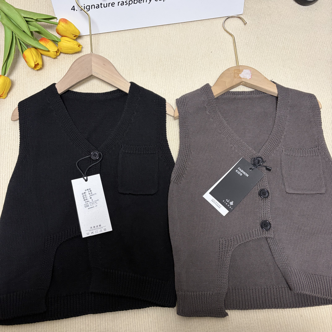 线下小希品牌韩系背心开衫