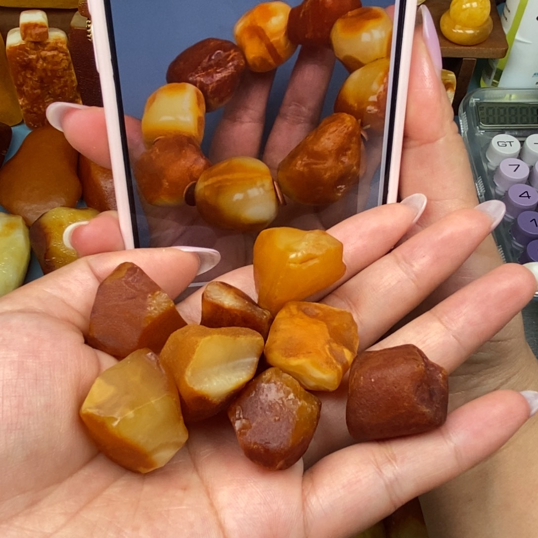 定制琥珀未镶嵌蜜蜡原石定制