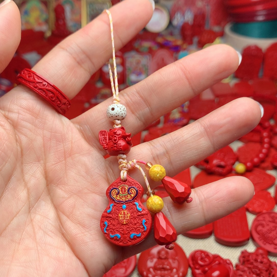 天然辰砂工艺品朱砂手机坠