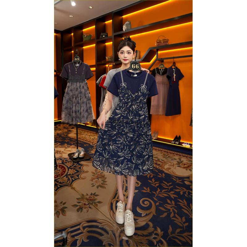 【Linda】【66】高级设计感拼接重工蝴蝶结气质连衣裙JC-A3543