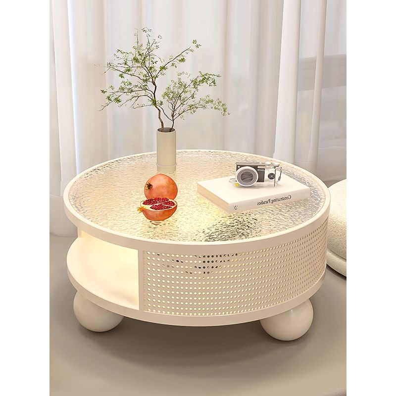 奶油风阳台小茶桌椅三件套榻榻米茶几小桌子茶桌简约炕桌矮桌炕几