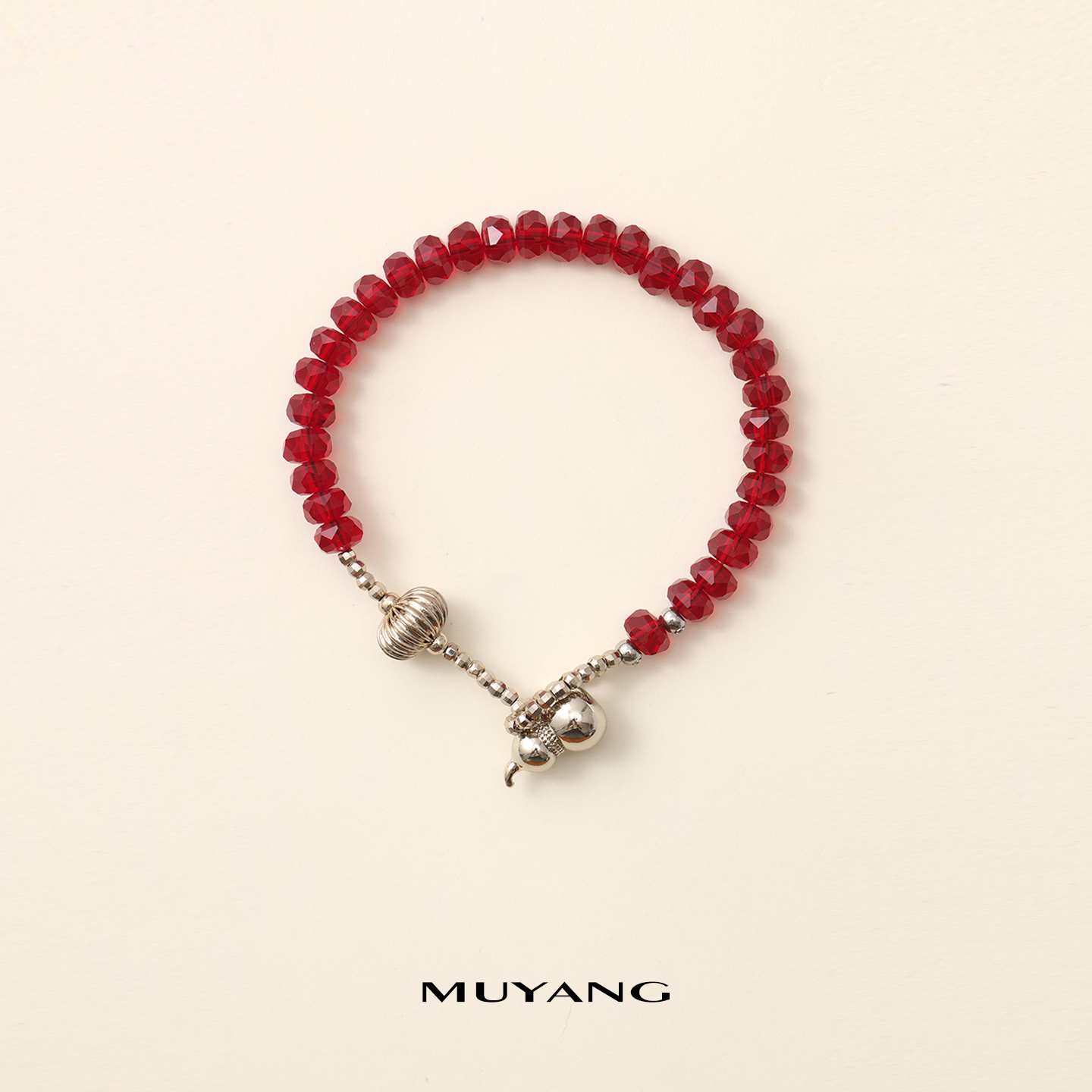 muyang/慕阳 铜合金琉璃手链 百搭时尚红色精致简约福绥手链手串