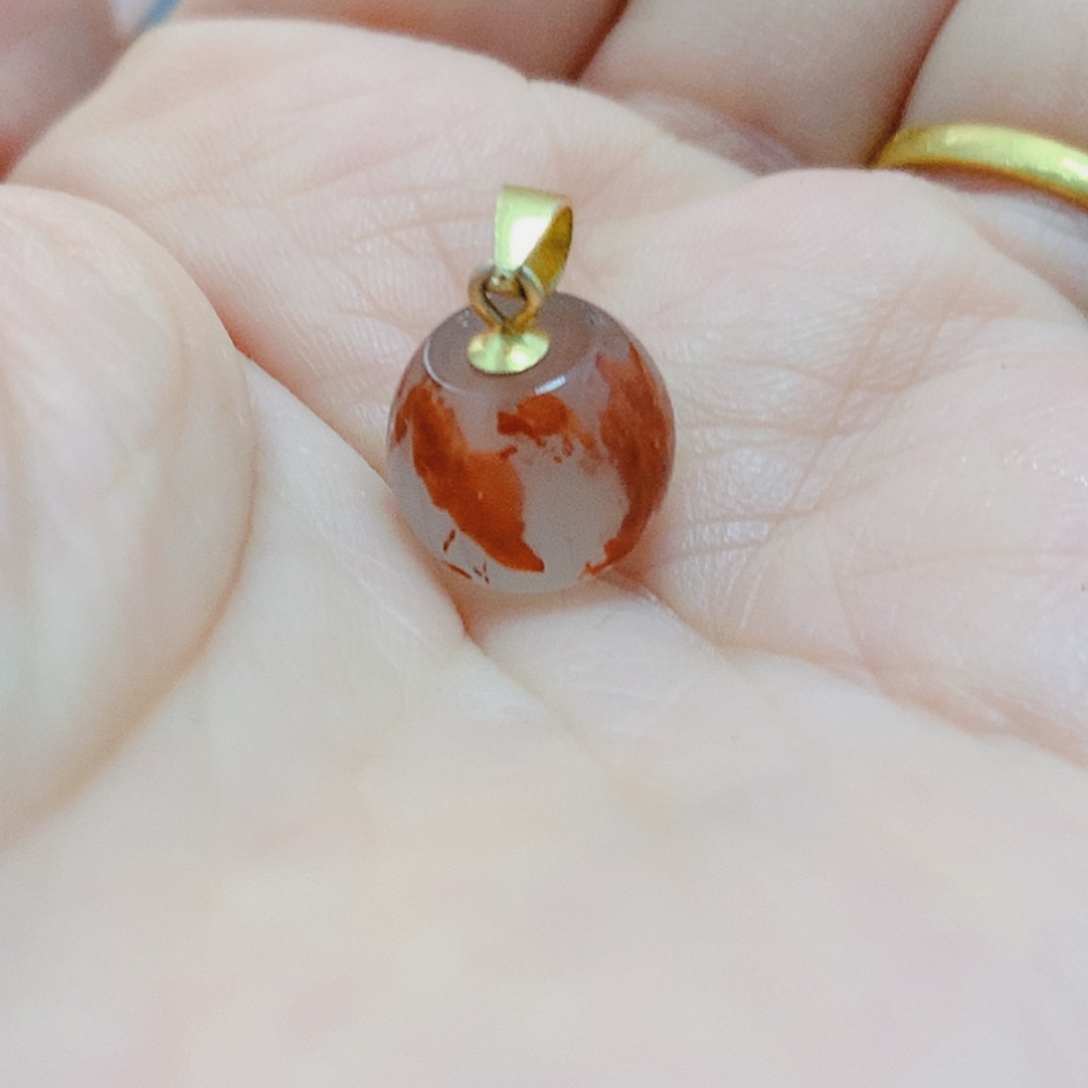 南红玛瑙银S925镶嵌吊坠(不含链)