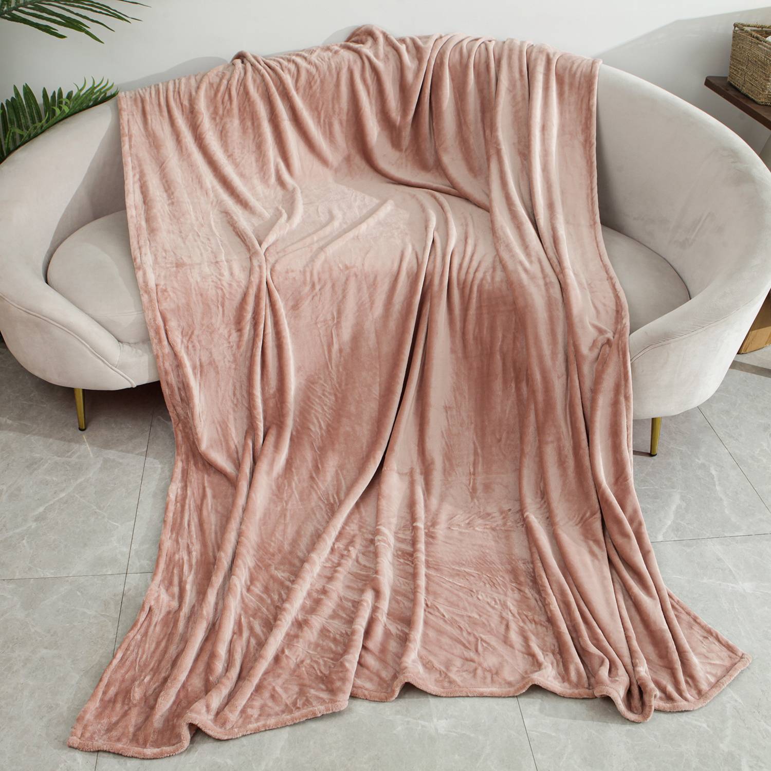 K252013 纯色抓绒大号毛毯200*230cm