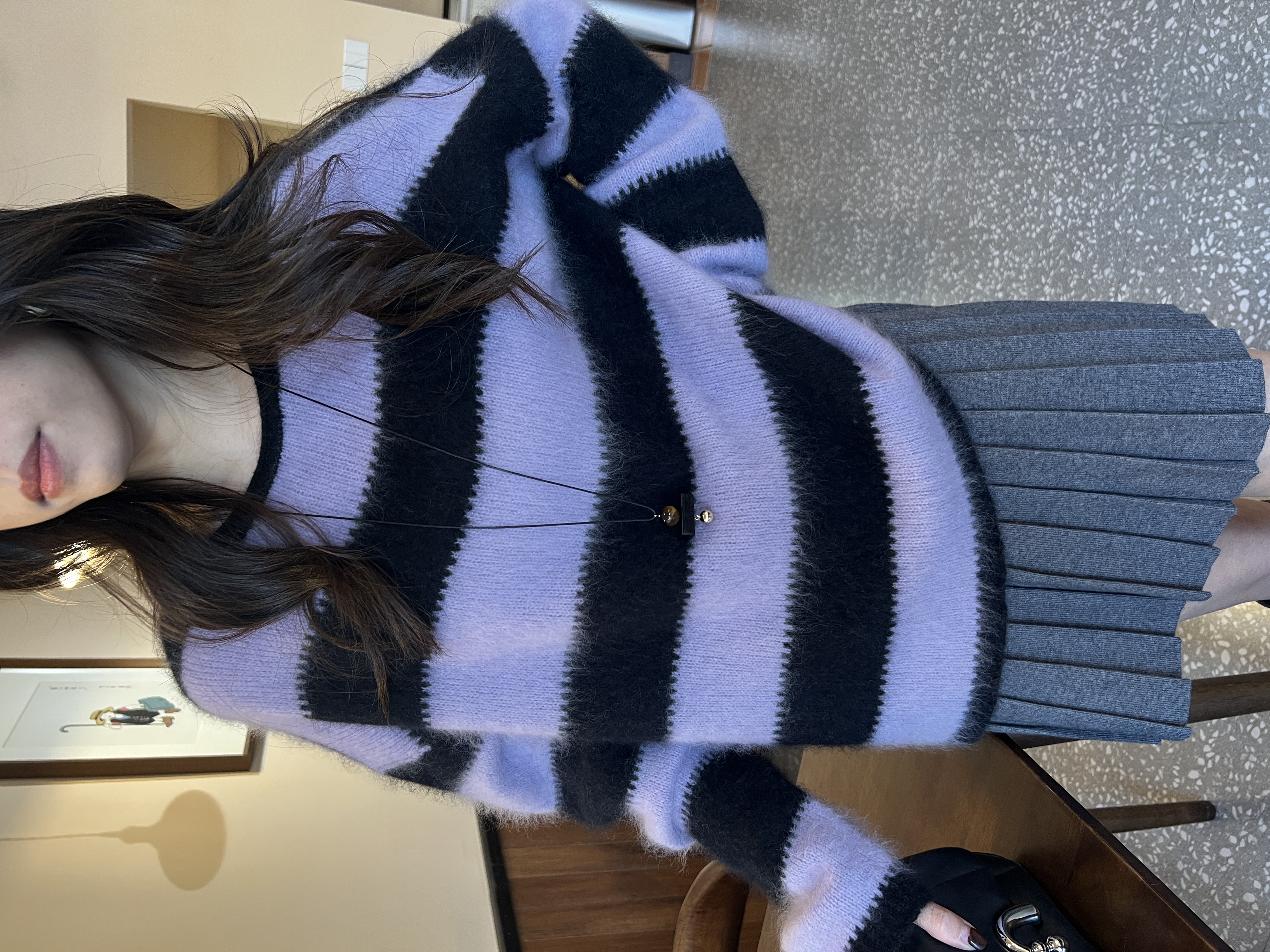 V羊绒羊毛【澳洲Tasmanian纱】经典百搭条纹撞色100%拉绒羊毛衫