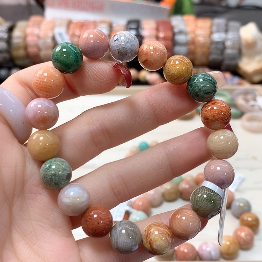 硅化珊瑚（珊瑚玉）手链未镶嵌Z**ᶻ439