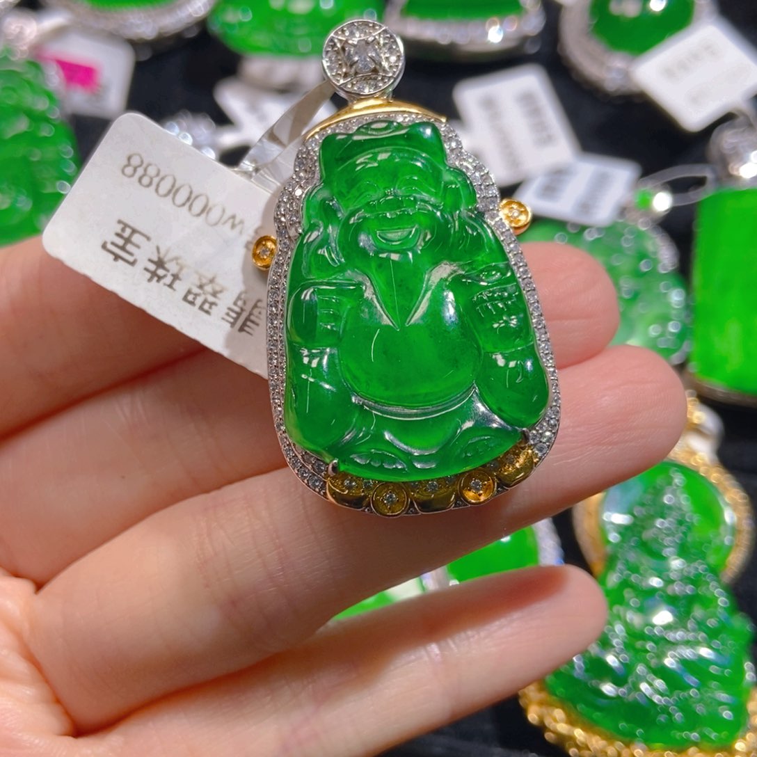 翡翠吊坠(不含链)银S925镶嵌