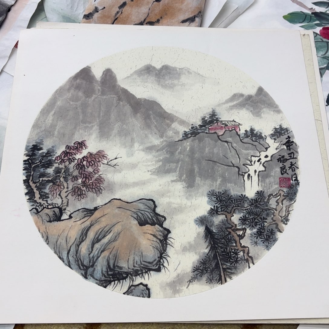 国画福良38卡纸作品童