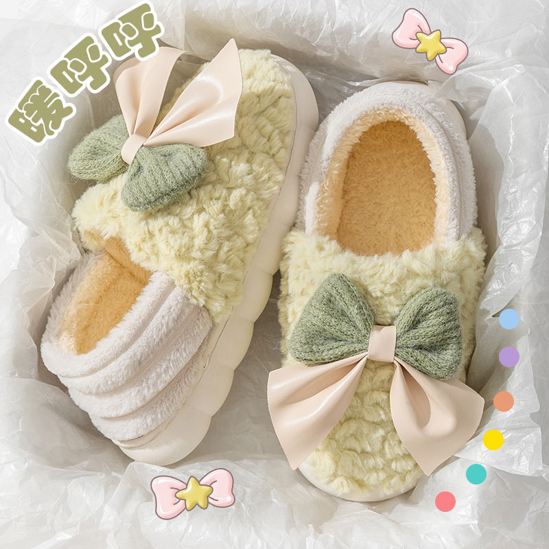 足康乐包跟棉拖鞋女款冬季2025新款室内居家防滑保暖毛绒月子棉鞋