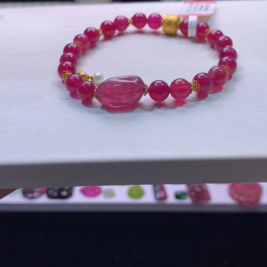 手链18K金镶嵌碧玺碧玺