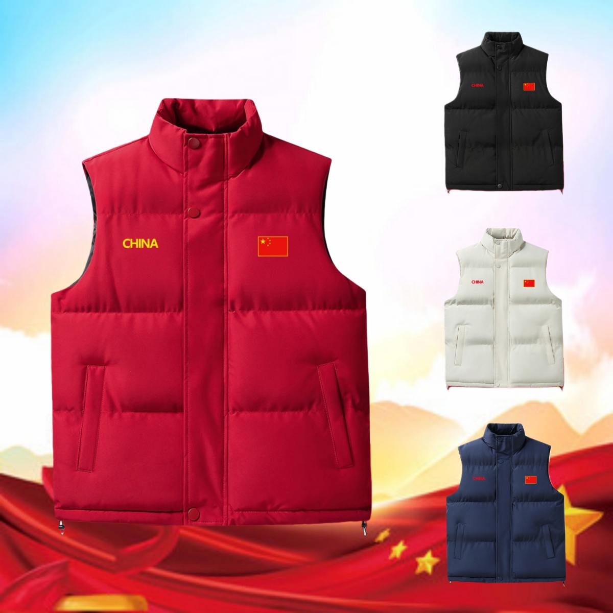 国潮马甲-男女同款运动情侣加厚时尚马甲