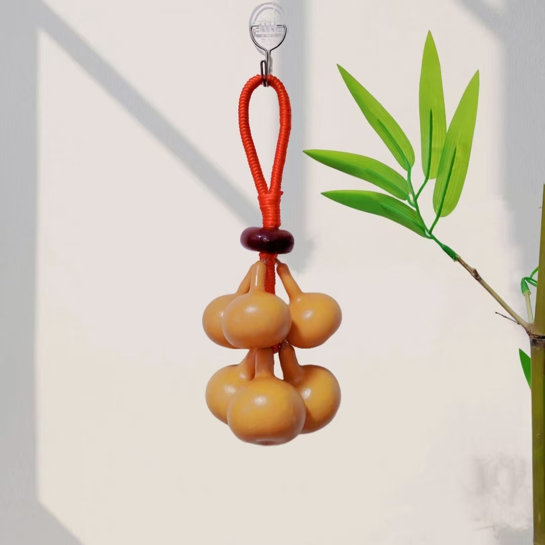巧金花6颗天然独把钱袋子小葫芦壁饰家居床头卧室书房壁挂壁饰