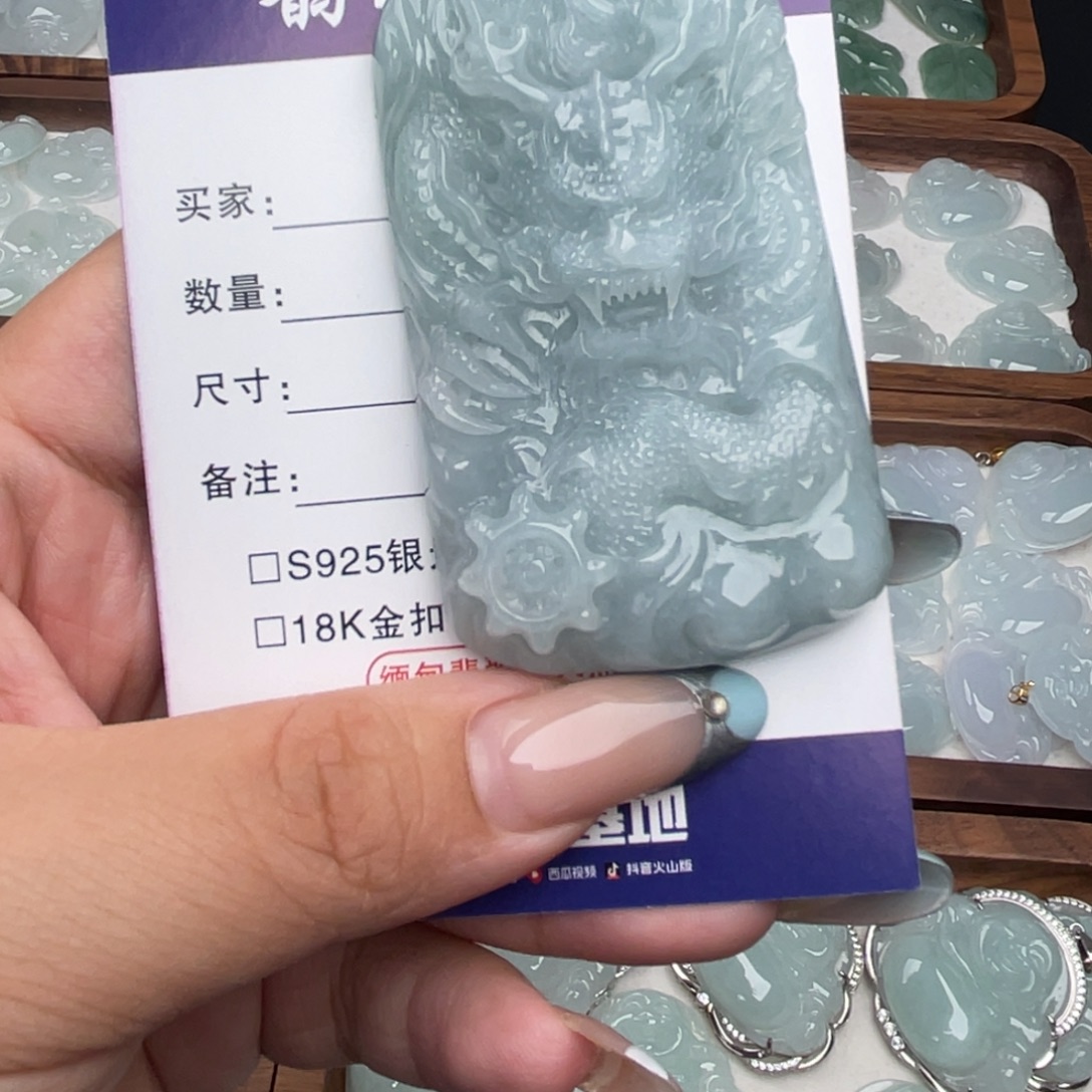 颈饰未镶嵌翡翠龙牌