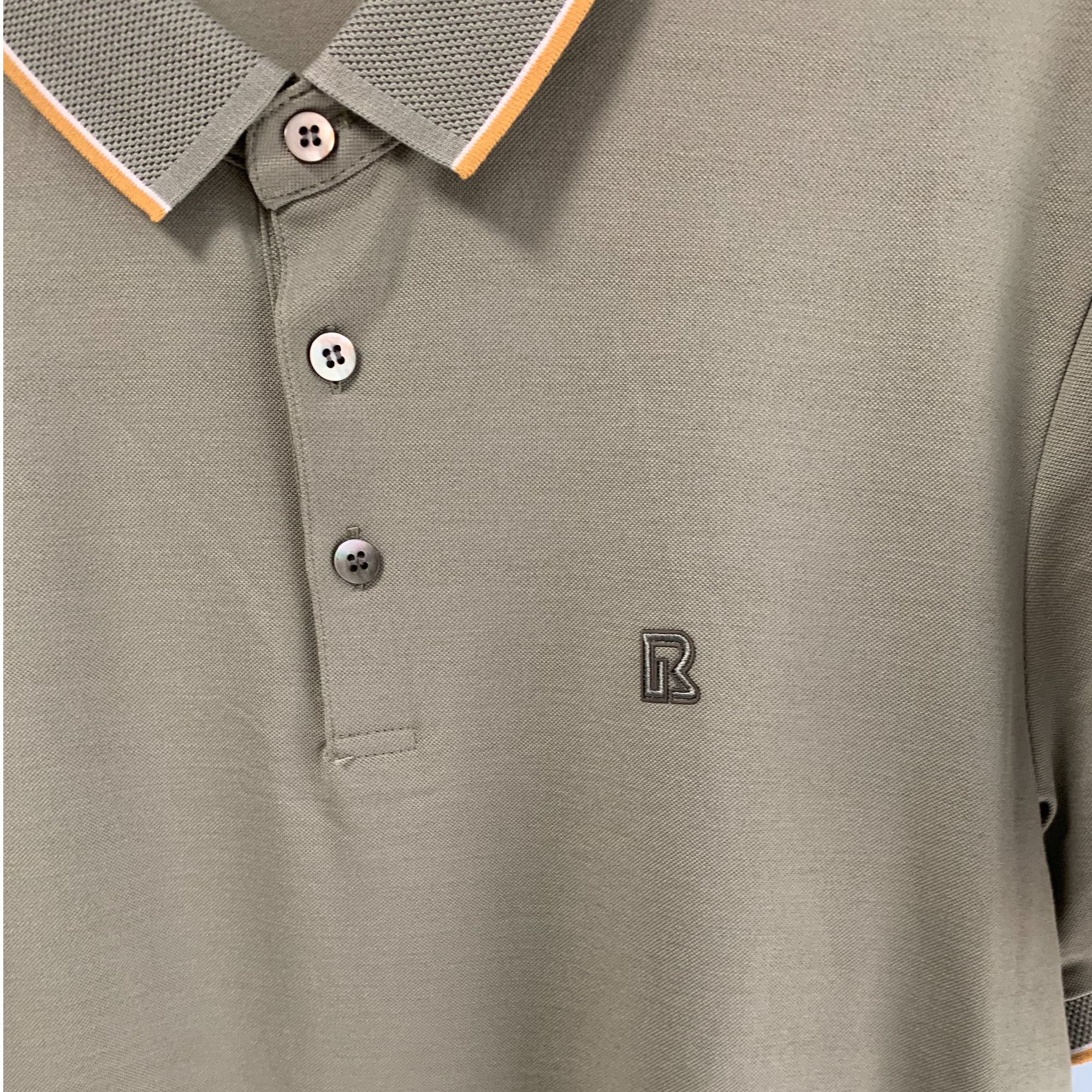 【P04】男生翻领冰丝短袖T恤刺绣冰爽