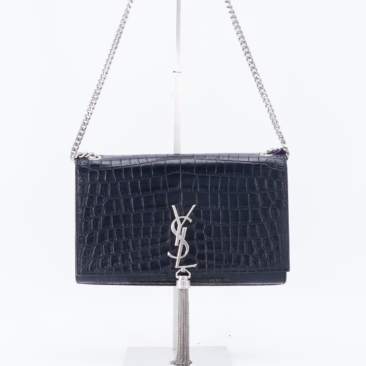 95新 YSL/圣罗兰 【总仓一口价】流苏包中号鳄鱼纹亮面/BG22005422