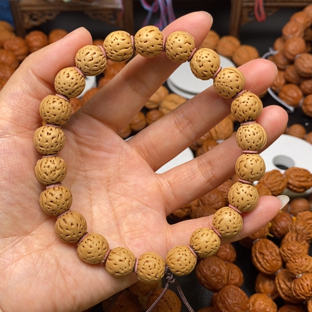 桃核手串小黄豆，