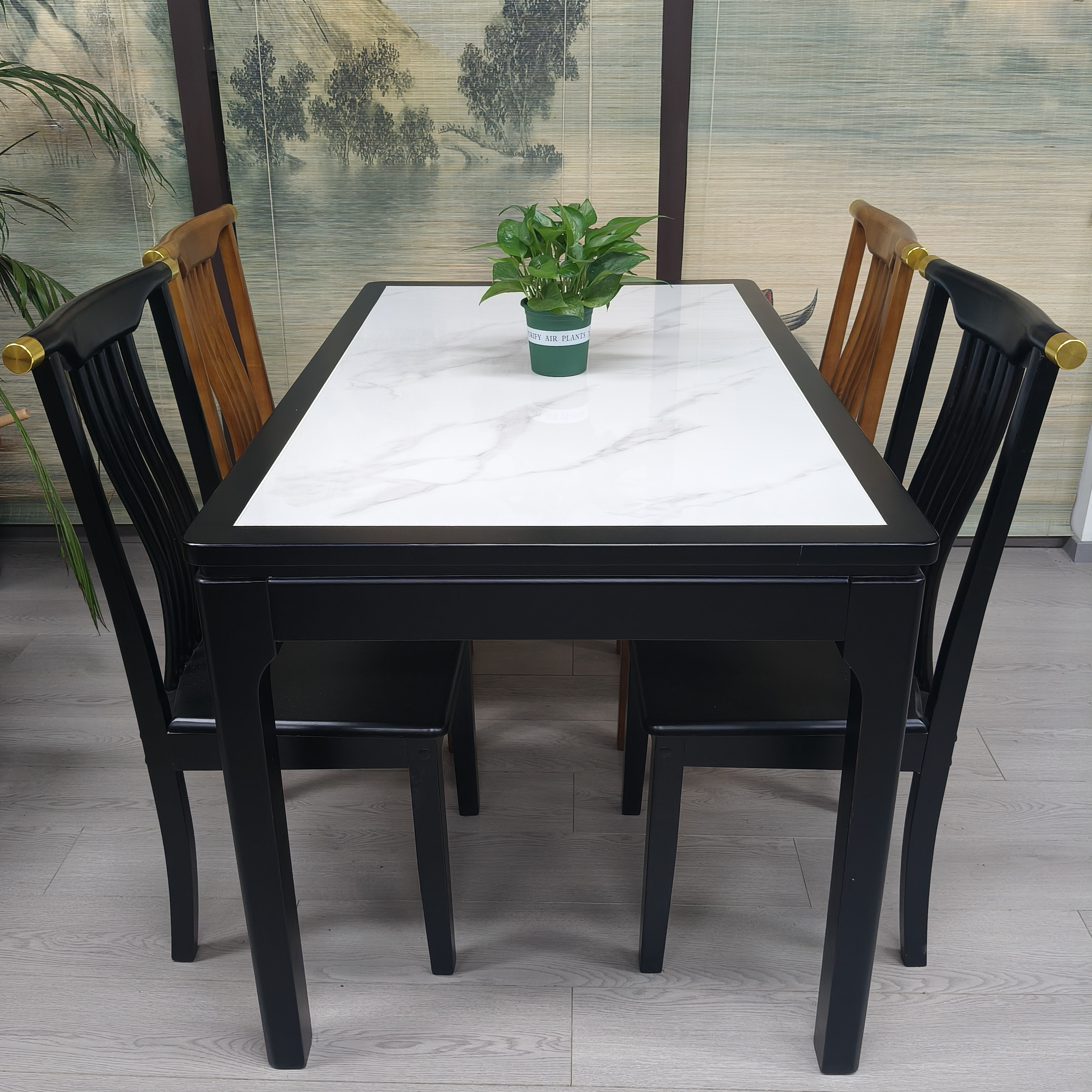 现代中式餐厅酒店饭店餐桌椅家用椅子书桌凳子中式简约纯实木餐椅