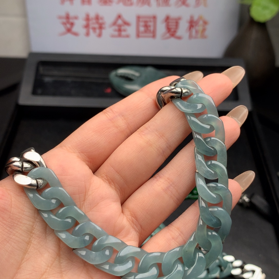 炸***炸翡翠未镶嵌手链00004