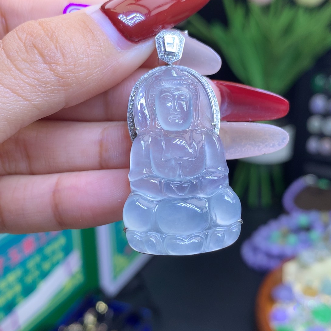 翡翠颈饰18K金镶嵌天然