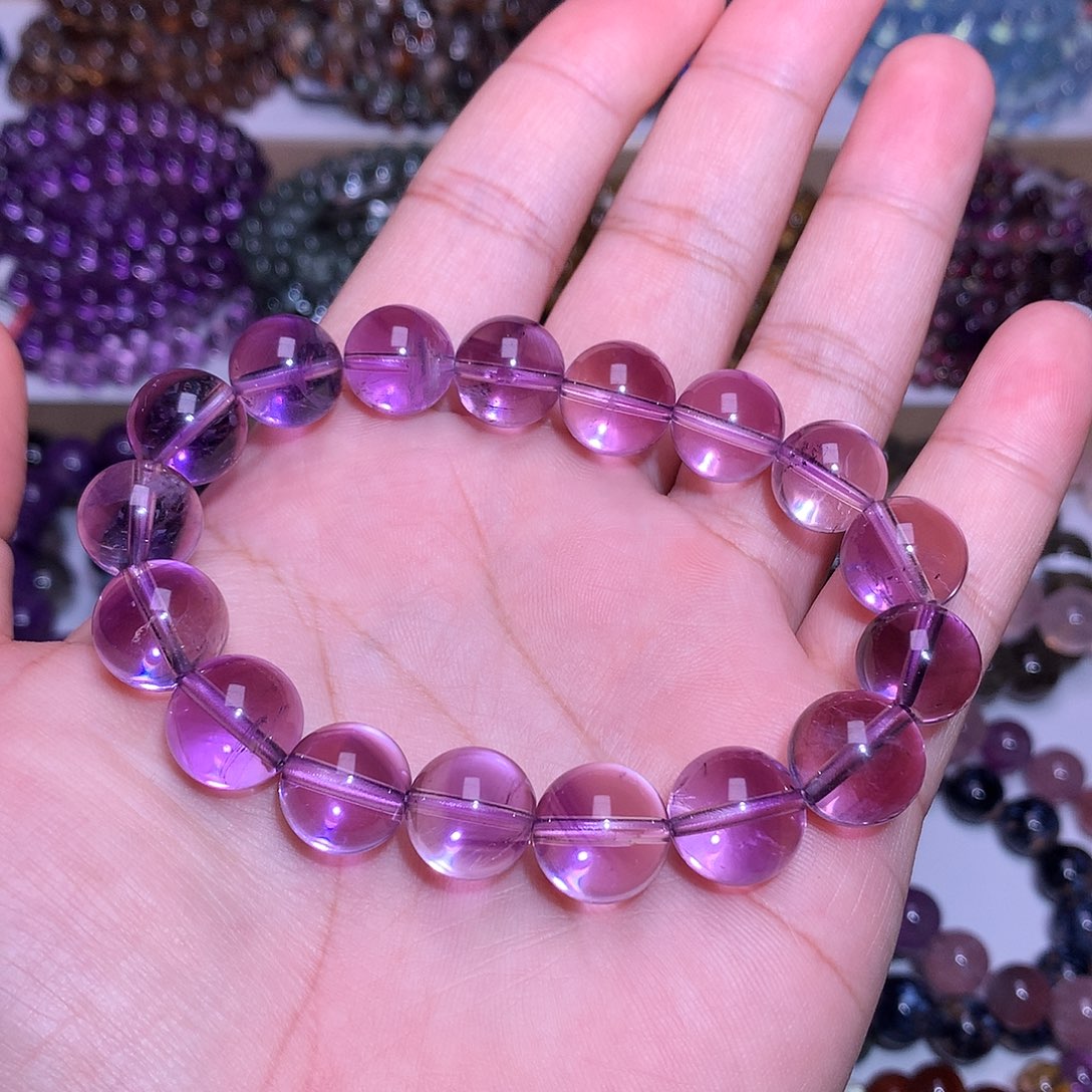 未镶嵌手链水晶12.5mm紫水晶