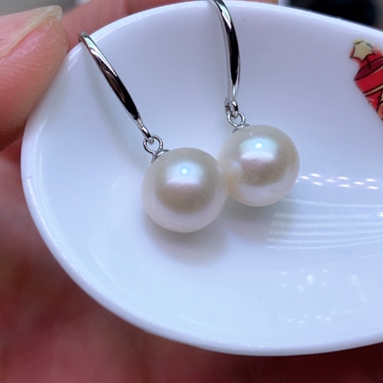 淡水珍珠耳饰银S925镶嵌