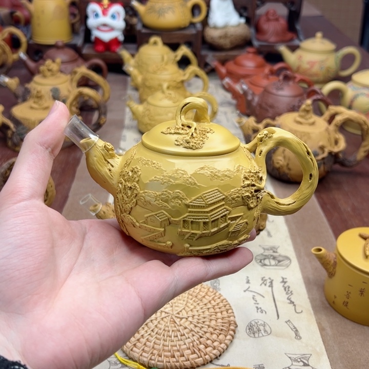 紫砂茶壶鸢**筝山水紫砂壶