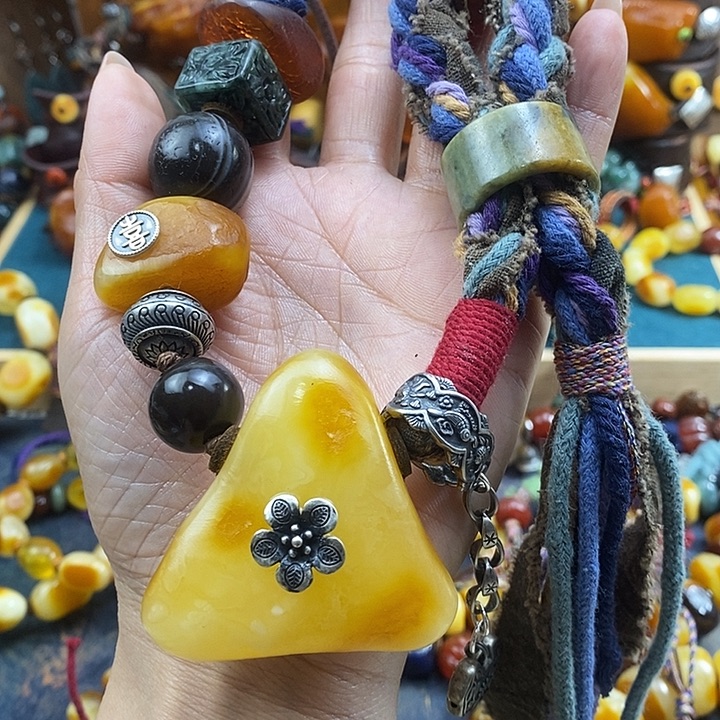 蜜蜡未镶嵌项链项链