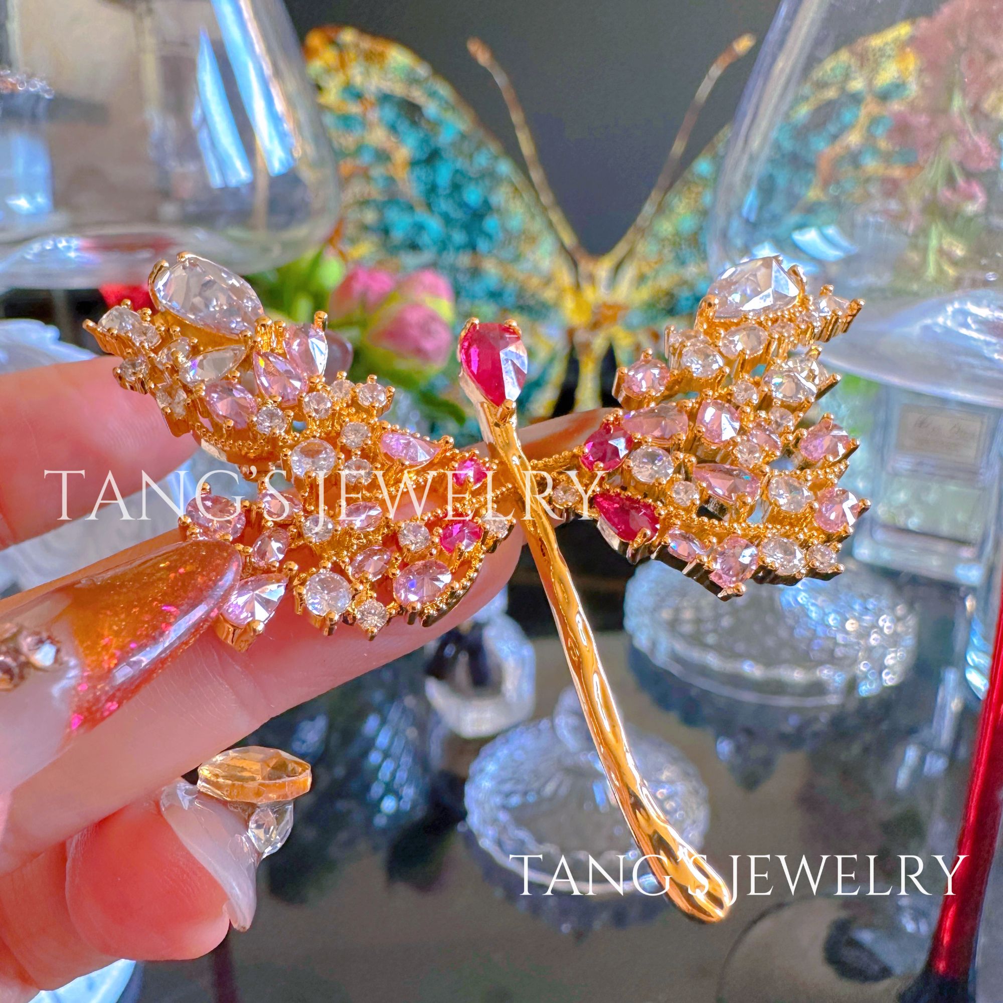 铜合金胸针 c031 高定蜻蜓胸针