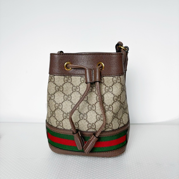 95新 GUCCI/古驰 Gucci Ophidia迷你水桶包95新煜橦奢品