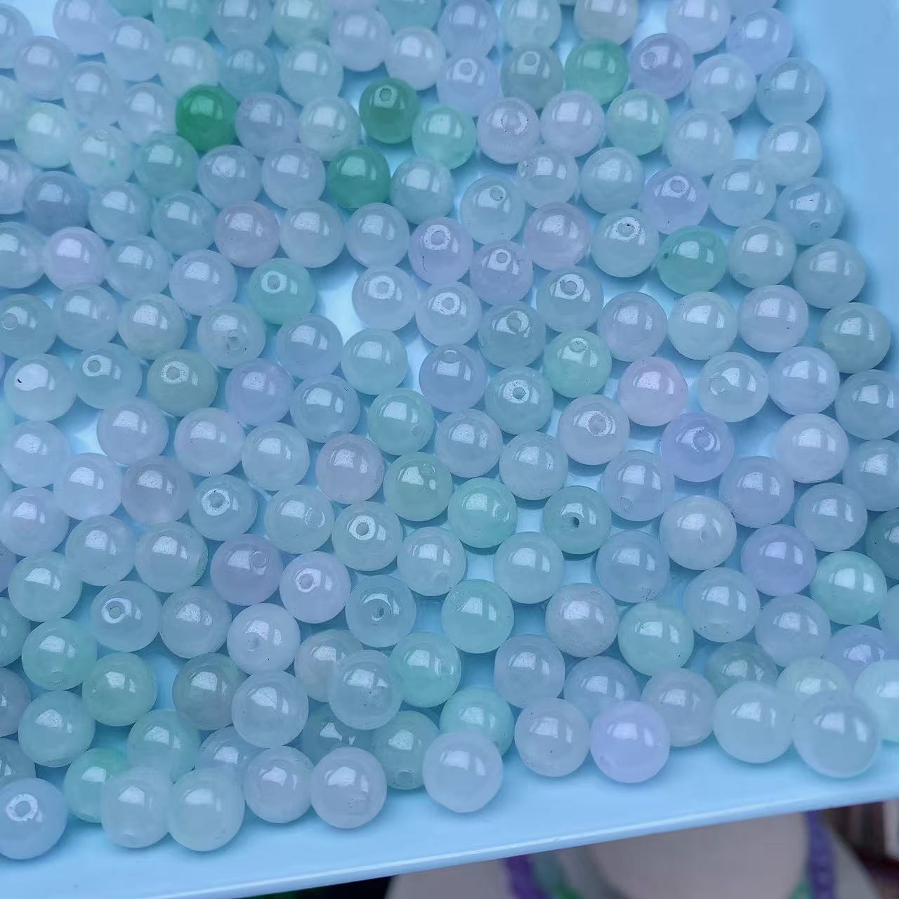 8mm左右 天然缅料A货 马卡龙单珠 多样性发货其一