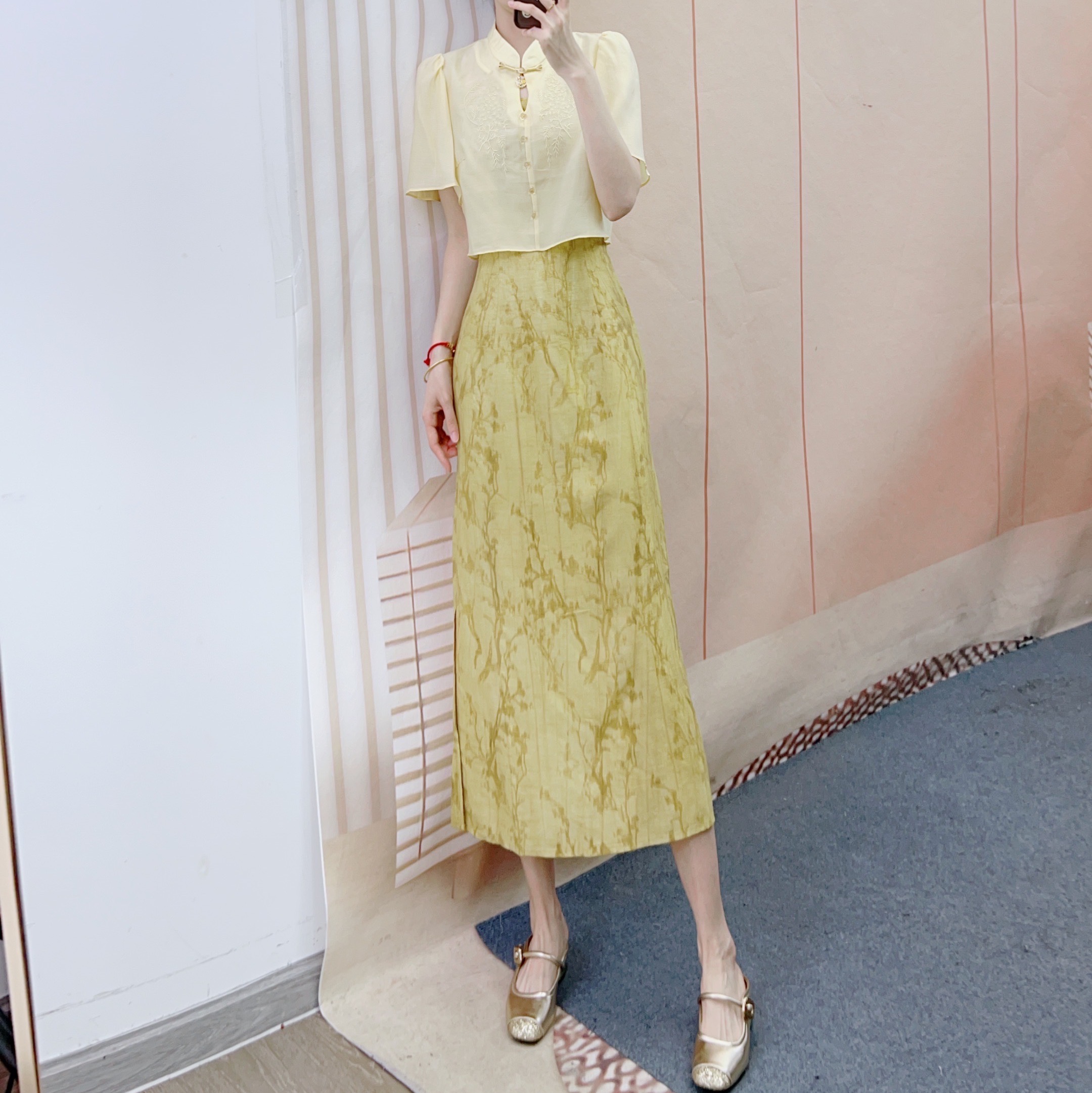 458【专柜同步在售】时尚新中式两件套套裙242458/GJ