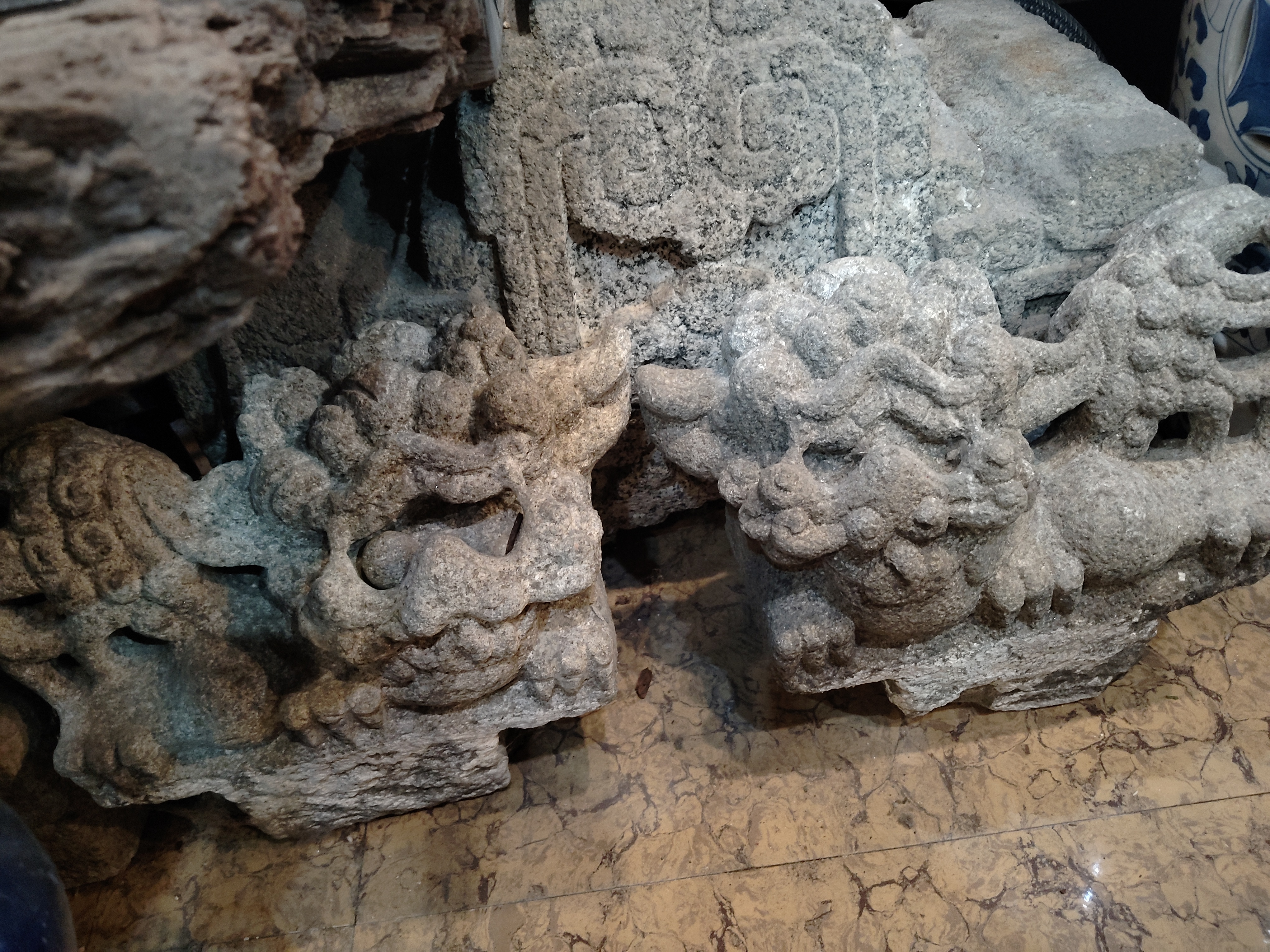 一对难得精品石狮子，看家护口好神兽