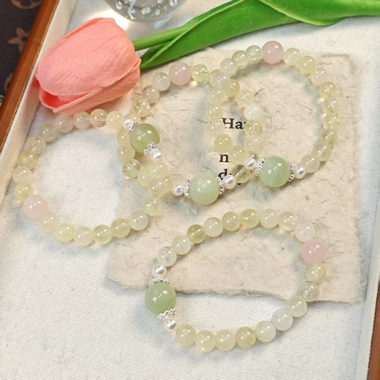 《金鱼吐泡泡》黄阿赛岫玉路路通手链8+(多样发其一) SS54