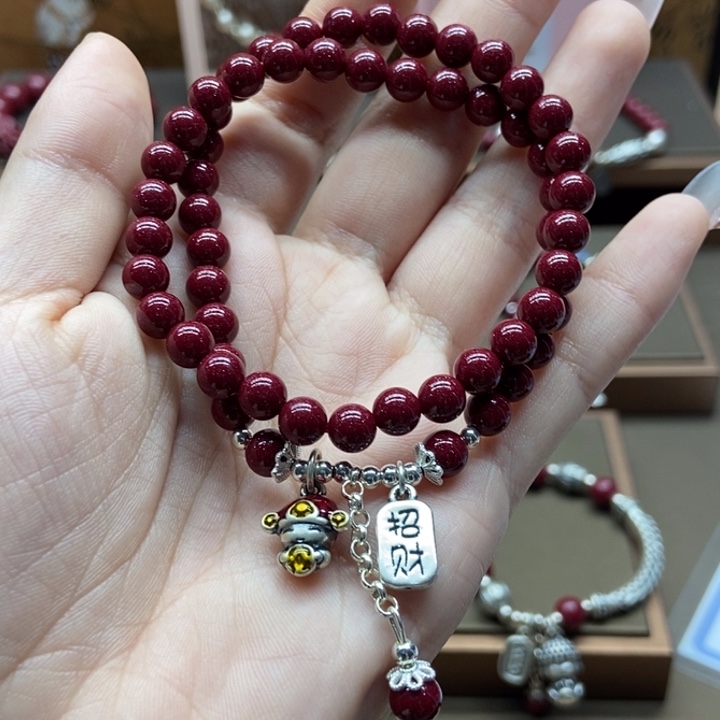 天然辰砂悠*姐迎财神6m双圈18手围